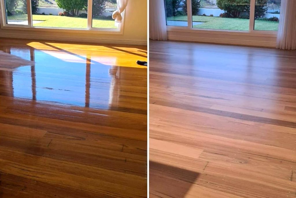 Floor sanding before & after