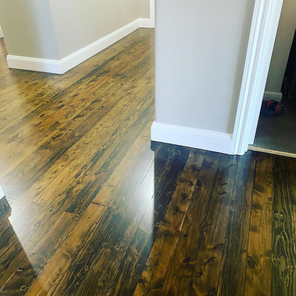 A Custom Stain on this Cypress/Murray Pine floor